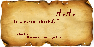 Albecker Anikó névjegykártya